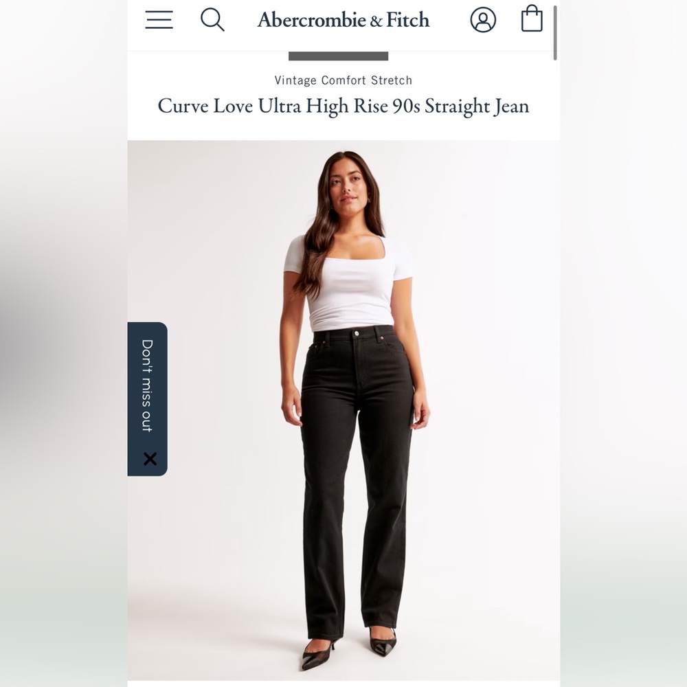 Abercrombie & Fitch Curve Love Ultra High Rise 90s Straight Jean